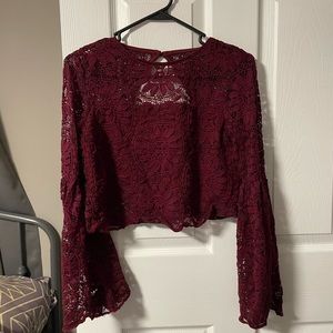 Maroon Lace Top